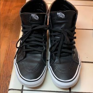 Vans Sk8 Classic High Tops. Black/white Leather